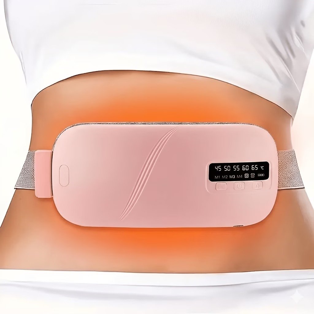 USB Rechargeable Menstrual Heating Pad, Electric Heating Belt with Vibration Massage