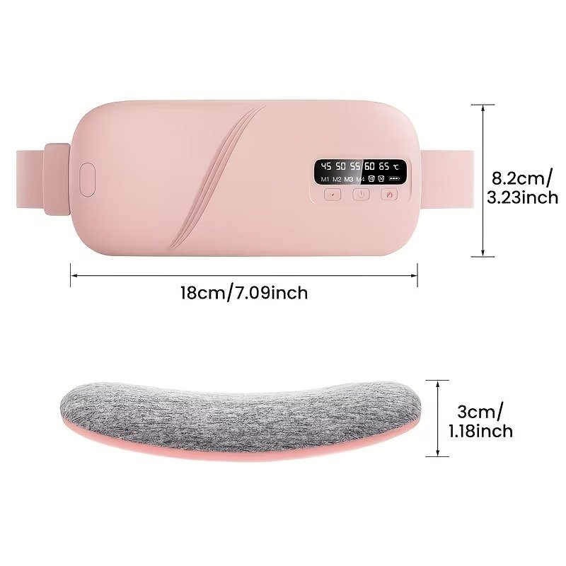 USB Rechargeable Menstrual Heating Pad, Electric Heating Belt with Vibration Massage